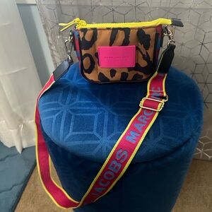 Marc Jacobs Leopard Print Crossbody Bag with Pink Accents